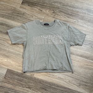 Southern Gray Crop Top Tshirt
